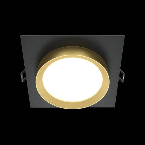 Встраиваемый светильник Downlight Hoop, 1xGX53 Черный с Золотом (Maytoni Technical, DL086-GX53-SQ-BG) - Amppa.ru