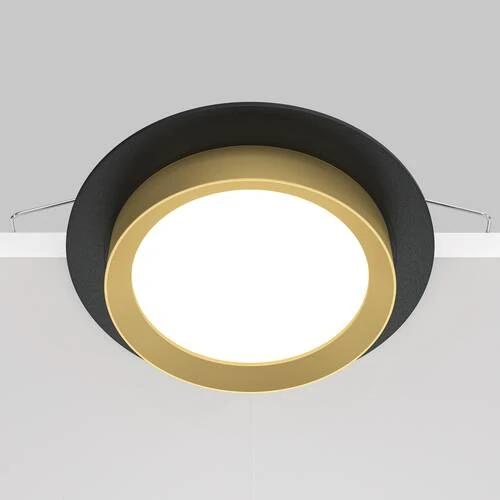 Встраиваемый светильник Downlight Hoop, 1xGX53 Черный с Золотом (Maytoni Technical, DL086-GX53-RD-BG) - Amppa.ru