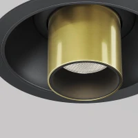 Встраиваемый светильник Ceiling Focus T, LED 7W, 4000K, Черный и Латунь (Maytoni Technical, C140RS-L200-7W4K-BBS)