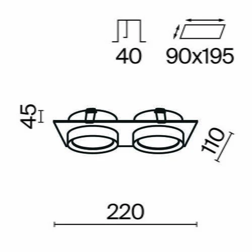 Встраиваемый светильник Downlight Hoop, 2xGX53 Черный (Maytoni Technical, DL086-02-GX53-SQ-B) - Amppa.ru