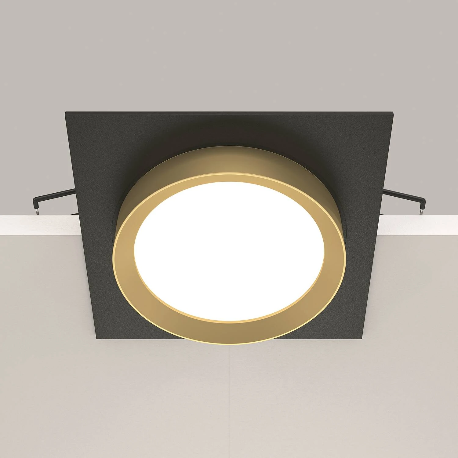 Встраиваемый светильник Downlight Hoop, 1xGX53 Черный с Золотом (Maytoni Technical, DL086-GX53-SQ-BG) - Amppa.ru