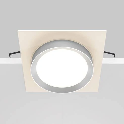 Встраиваемый светильник Downlight Hoop, 1xGX53 Белый с Серебром (Maytoni Technical, DL086-GX53-SQ-WS) - Amppa.ru