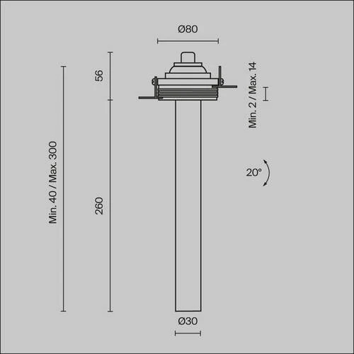 Встраиваемый светильник Ceiling Focus T, LED 7W, 4000K, Черный (Maytoni Technical, C140TRS-L300-7W4K-B) - Amppa.ru