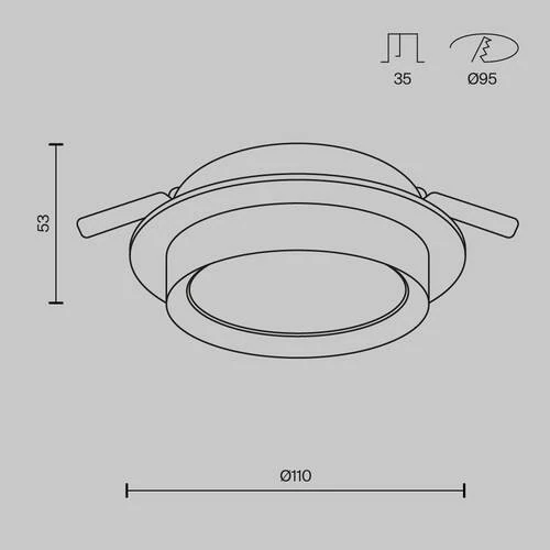 Встраиваемый светильник Downlight Hoop, 1xGX53 Бело-черный (Maytoni Technical, DL086-GX53-RD-WB) - Amppa.ru