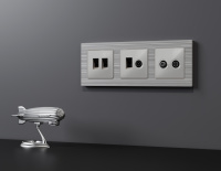 Комплект механизма розетки TV оконечной + SAT 5-862MHz 3.5dB/950-2150MHz 3.5dB ALFA Серебро глянец QUANT (AP4133, VM217) (Ambrella Volt, MA413310)