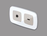 Лицевая панель OMEGA (Серо-бежевый матовый) для HDMI розетки QUANT (Ambrella Volt, OP3740)