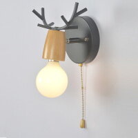 Бра с рожками DEER A SWITCH Black/Light wood (ImperiumLoft, 177959-26)