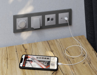 Комплект вывода кабеля с фиксатором ALFA Серебро глянец QUANT (AP4158, VM238) (Ambrella Volt, MA415810)